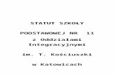 Szkoła Podstawowa nr 11 z Oddziałami …€¦ · Web viewSzkoła posiada własne logo: popiersie Tadeusza Kościuszko, w tle znajdują się książka z piórem, sztandar, kosa ustawiona