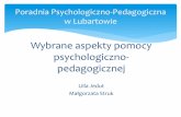 Wybrane aspekty pomocy psychologiczno- pedagogicznejppp.poradnialubartow.pl/wp-content/uploads/2018/03/... · - w proces diagnozy włączone są osoby znające dziecko, -w uzasadnionych