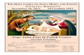 THE HOLY JESUS, MARY AND JOSEPH ŚWIĘTEJ RODZINY … · 12/30/2012  · Tue 12/31 7:30 pm O Boże Błogosławieństwo dla Moniki i Mietka od Rodziców ... Tylko ci, którzy ... By