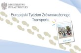 Europejski Tydzień Zrównoważonego Transportu...JAKOŚĆ ŻYCIA ZDROWIE PUBLICZNE ESTETYZACJA PRZESTRZENI PUBLICZNEJ GRUPY WYKLUCZONE TRANSPORTOWO ... • Tworzenie współpracy