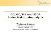 GC, GC/MS und SIDA in der Mykotoxinanalytik · 2016. 8. 30. · GC, GC/MS und SIDA in der Mykotoxinanalytik Wolfgang Brodacz AGES Kompetenzzentrum „Cluster Chemie Linz“ Forum