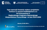 Typy operacji i kryteria wyboru projektów · Gdańsk, 03.06.2015 r. Typy operacji i kryteria wyboru projektów- konkurs w ramach Poddziałania 6.1.2 Oś Priorytetowa 6 Regionalnego