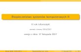 Bezpieczenstwo systemów komputerowych IIkft.umcs.lublin.pl/mgozdz/bezpieczenstwo-wyklad.pdf · Bezpieczeństwo systemów komputerowych II III rok informatyki semestr zimowy 2016/2017