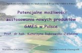 Potencjalne możliwości zastosowania nowych …...2010/10/04  · Serwis Monitorowania Stanu Atmosfery Potencjalne możliwości zastosowania nowych produktów GMES w Polsce Prof.