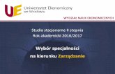 Studia II Rok - Wrocław University of Economics · 2016. 11. 25. · (DTJ pigułka), budowa zespołu projektowego, komunikacja (wprowadzenie) Modu. ł. 2: badania wspierające innowacyjność