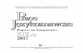 Papers in Linguistics XIX 2 2017 - Wydawnictwo UWMwydawnictwo.uwm.edu.pl/.../PraceJezykoznawcze19-2-2017.pdf · 2017. 9. 29. · 2017 WYDAWNICTWO UNIWERSYTETU WARMIŃSKO-MAZURSKIEGO