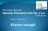 Warmińsko-Mazurska Agencja Energetyczna Sp. z owfosigw.olsztyn.pl/wp-content/uploads/2017/06/KLASTER-26... · 2017. 6. 27. · Warmińsko-Mazurska Agencja Energetyczna Sp. z o.o.