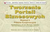 Tworzenie portali biznesowychusers.pja.edu.pl/~mtrzaska/Files/TPB/TPB-09.pdf · 2009. 11. 23. · Tworzenie portali biznesowych, Wykład 7, Folia 3 Skróty stosowane w tekście ASP