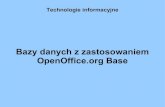 Bazy danych z zastosowaniem OpenOffice.org Base...Bazy danych Baza danych jest to zbiór danych powiązanych między sobą pewnymizależnościami. Baza danych składa się z danych