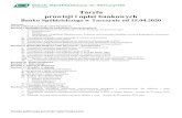 Taryfa prowizji i opłat bankowych - BST...2020/04/15  · Taryfa prowizji i opłat bankowych Banku Spółdzielczego w Tarczynie od 15.04.2020 Spis treści: Zasady pobierania prowizji