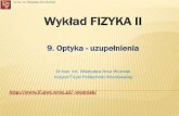 Dr hab. inż. Władysław Artur Woźniak Wykład FIZYKA IIwozniak/fizyka2_pliki/II_9_Optyka_uzupelnienia.pdf · Radiometria zajmuje się pomiarami energii fal elektromagnetycznych.