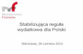 Stabilizująca reguła wydatkowa dla Polskitep.org.pl/wp-content/uploads/downloads/2013/06/Prezentacja-Panel-TEP.pdf– gdy nadmierna nierównowaga* >>> - 1,5 pp. • dług > 50%,