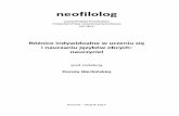 neofilologpoltowneo.org/images/neofilolog/Neofilolog_48_2.pdf · Niezależnie od uwagi, jaką obecnie poświęca się różnicom indywidualnym ucz-niów w procesie uczenia się języków