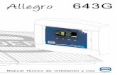 Allegro 643G - Sonder Regulación S.A.Control de recursos 9 Valores de fábrica y reset 9 ... -15% RELÉS PANTALLA GRÁFICA OLED TECLAS DE MANDO ... parámetros se aconseja realizar
