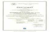 certyfikat - Schindler Group · 2020. 8. 30. · CERTYFIKAT Certificate Nr CSJSB/093/2018 Jednostka Certyfikujqca Systemy Zarzqdzania UDT-CERT Management Systems Certification Body