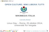 WIKIMEDIA ITALIA...La tua fotografia entrerà a far parte di Wikimedia Commons, la banca dati multimediale di Wikimedia. 22 OPEN CULTURE: WIKI LIBERA TUTTI. 23 Wikimedia Commons Cosa