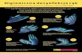Higieniczna dezynfekcja rąk · Higieniczna dezynfekcja rąk standardową metodą wcierania zgodnie z Normą EN 1500 Pocierać wewnętrzne strony dłoni Wewnętrzną częścią jednej