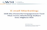 E mail MarketingE‐mail marketing’s ROI in 2008 was $45.06 for every dollar spent on it, according to the DMA’s report “The Power of Direct Marketing,” which analyzed direct