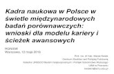 świetle międzynarodowych badań porównawczych€¦ · Kadra naukowa w Polsce w świetle międzynarodowych badań porównawczych: wnioski dla modelu kariery i ścieżek awansowych