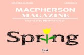 MACPHERSON MAGAZINE€¦ · libro, pero esta vez un libro de fotos de primavera. podremos observar fotos de primavera, es decir flores, plantas, campo, etc... macpherson magazine
