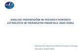 ANALIZA PRZEWOZÓW W POLSKICH PORTACH · ANALIZA PRZEWOZÓW W POLSKICH PORTACH LOTNICZYCH W PIERWSZYM KWARTALE 2020 ROKU Opracowanie: Departament Rynku Transportu Lotniczego Warszawa,
