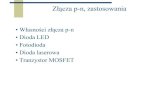 • Własności złącza p-n • Dioda LED • Fotodioda • Dioda ...malys.if.pw.edu.pl/2016-w09-Polprzewodniki-Zlacza-p-n.pdfZłącze p-n, polaryzacja złącza, prąd dyfuzyjny (rekombinacyjny)