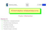 Kinematyka relatywistycznahep.fuw.edu.pl/u/zarnecki/fizyka10/wyklad03.pdfKinematyka relatywistyczna Fizyka I (Mechanika) Wykład III: • Zdarzenia i czasoprzestrzen´ • Transformacja
