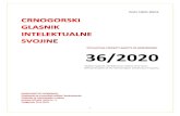 Glasnik 36 · 2020. 10. 20. · 1 ISSN 1800‐8003 36/2020 Službeni glasnik intelektualne svojine Crne Gore