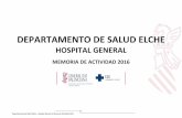 MEMORIA 2016 Actualiozada - gva.es · Departament de Salut d’Elx - Hospital General. 7 Departamento de Salud Elche – Hospital General Memoria Actividad 2016 ENTORNO Población