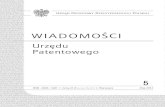 Urzędu Patentowego · 2012. 5. 31. · Czapury (PL); WASIŃSKI KRZYSZTOF, Swarzędz (PL) (73) A01PPOLITECHNIKA POZNAŃSKA, Poznań (PL) (54) Zastosowanie cyklaminianów imidazoliowych