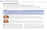 Osteopatia · 2020. 3. 5. · osteopatyczne, oraz kontrolną, w której wykorzystywano tech-niki markowane (placebo). Chorych oceniono z wykorzystaniem subiektywnej skali VAS (0–10