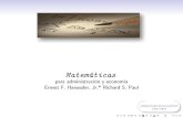 Matem aticas · 2012. 11. 20. · Ernest F. Haeussler, Jr.* Richard S. Paul. Unidad III (Cap tulo 10 del texto) Derivada de una funcion 3.1De nicion de la derivada 3.2Diferenciaci