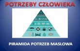 PIRAMIDA POTRZEB MASLOWA · 2020. 10. 12. · Maslow podkreśla, że nie da się w pełni oddać potrzebom samorealizacji, jeśli nie są zaspokojone wszystkie potrzeby znajdujące