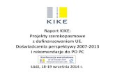 Raport KIKE: Projekty szerokopasmowe z dofinansowaniem UE.RAPORT KIKE Wybrane wnioski z badania • Cykl przygotowania i realizacji projektu – 24 m-ce + proces aplikacyjny (7-9 m-cy).