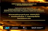 Kwestionariusz WAZO badawcze - Urząd Miasta Łodzi · 2017. 2. 8. · 10 Kwestionariusz WAZO – metodyka i narzędzie badawcze badająca zachowania jednostek i grup społecznych