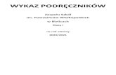 WYKAZ PODRĘZNIKÓWzs-bielice.pl/podreczniki/klasy 1.pdf · 2020. 7. 15. · Chemia Nowa Era Romuald Hassa, Aleksandra Mrzigod, Janusz Mrzigod To jest chemia cz. 1. Chemia ogólna