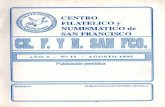 Centro Filatélico y Numismático · 2014. 2. 10. · Centro Filatélico y Numismático de San Francisco Fundado el 8 de agostode 1981 - Afiliado a la F.A.E.F. Bv. Sáenz Peña 1322