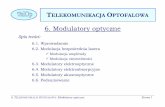 6. Modulatory optyczne · 6. TELEKOMUNIKACJA OPTOFALOWA: Modulatory optyczne Strona 2 6.1. WPROWADZENIE - PODSTAWOWE DEFINICJE (A) Fala nośna - sygnał poddawany modulacji, Fala