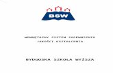 Bydgoska Szkoła Wyższa · Web viewRektora BSW z dnia 28 września 2012 r. w sprawie wdrożenia i doskonalenia wewnętrznego Systemu Zapewnienia Jakości Kształcenia w Bydgoskiej