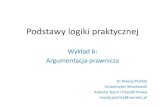 Wykład 6: Argumentacja prawnicza - Uniwersytet Wrocławski · 2016. 5. 24. · Analogia legis Wnioskowanie przez analogię jako jeden z najpopularniejszych argumentów w prawie Analogia