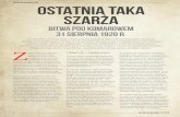 FELIETON HISTORYCZNY OSTATNIA TAKA SZARŻA...11-godzinna bitwa pod Zadwórzem, 33 km od Lwowa, do której doszło 17 sierpnia 1920 r. – zginęło w niej 318. z 330. polskich Obrońców