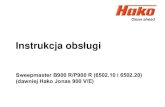 Sweepmaster B900 R/P900 R (6502.10 i 6502.20) Hako ......Hako-Werke GmbH & Co D-23843 Bad Oldesloe Hamburger Str. 209-239 Tel.: (04531)8060 Właściwe użytkowanie 3 Przeznaczenie