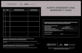 KARTA GWARANCYJNA WARRANTY CARD · 2020. 11. 9. · 1. ANTIGO warrants that the luminaires will be free from defects in materials and workmanship from the date of purchase (invoice/receipt