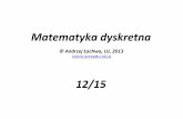 MD12 (Stirlinga Bella) - Jagiellonian Universityzpgk.fais.uj.edu.pl/documents/2349539/7815838/MD12... · 2013. 5. 16. · Podziały i liczby Stirlinga Liczba Stirlinga dla cykli (często