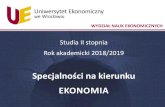 EKONOMIA · 2019. 4. 30. · Studia II stopnia stacjonarne i niestacjonarne WYDZIAŁ NAUK EKONOMICZNYCH PRZEDMIOTY OBOWIĄZKOWE • Metodologia badań naukowych • Ekonomia menedżerska