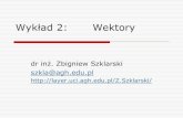 Wykład 2: Wektorylayer.uci.agh.edu.pl/~szkla/2-Wektory-17.pdf · 2017. 3. 5. · siła dośrodkowa zakrzywiająca tor: F S ... wypadkowa siła odejmowanie wektor algebra wektorów,