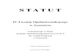 Statut IV Liceum Ogólnokształcącego w Zamościuzsp3zamosc.pl/images/dokumenty/statuty/statut_lo.pdf13) Uczniu – rozumie się przez to osobę uczęszczającą do IV Liceum Ogólnokształcącego