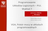 Programowanie Układów Logicznych – PUL Wykład 7w12.pwr.wroc.pl/mikro/PUL_V/Wyklad/W7_v1.pdf · 2020. 5. 27. · • FPGA pierwszej generacji: – niskie częstotliwości, –