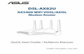 DSL-AX82U - Asus...1. LED на захранването 8. DSL порт 2. WiFi LED 9. Порт USB 3.1 Gen 1 3. LAN LED 10. LAN1~4 порта 4. DSL/WAN LED 11. WAN порт 5. Комбиниран