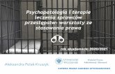 Psychopatologia i terapie leczenia sprawców przestępstw ...